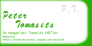 peter tomasits business card